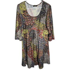R &‎ B Collection Paisley Empire Waist Tunic Dress Size XL